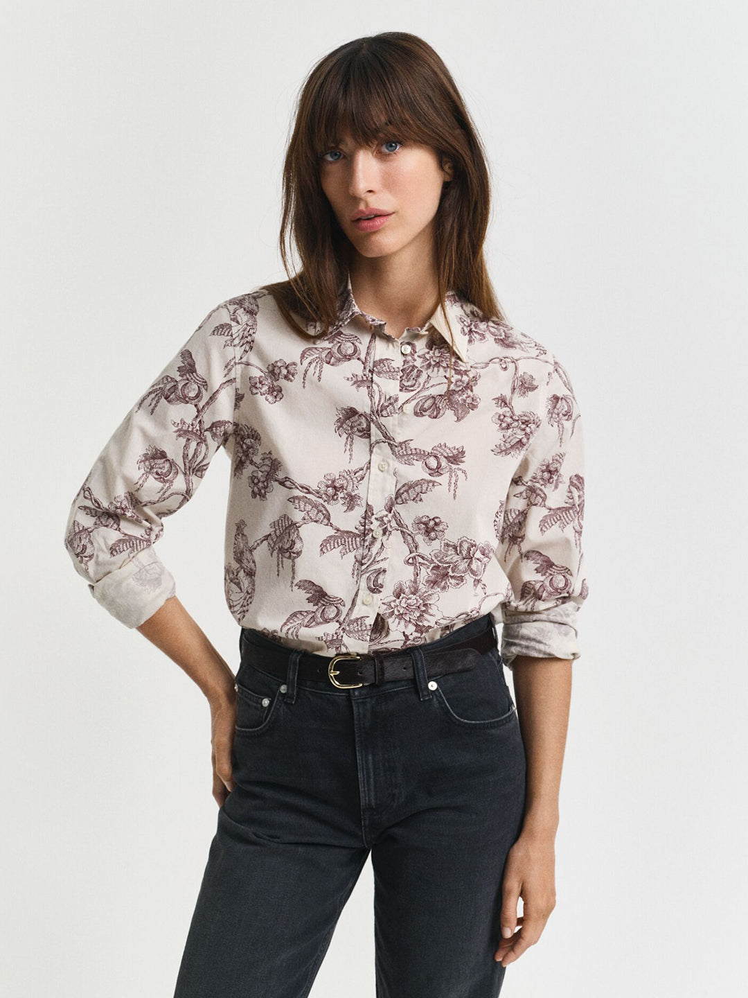 Gant Women Red Printed Collar Shirt