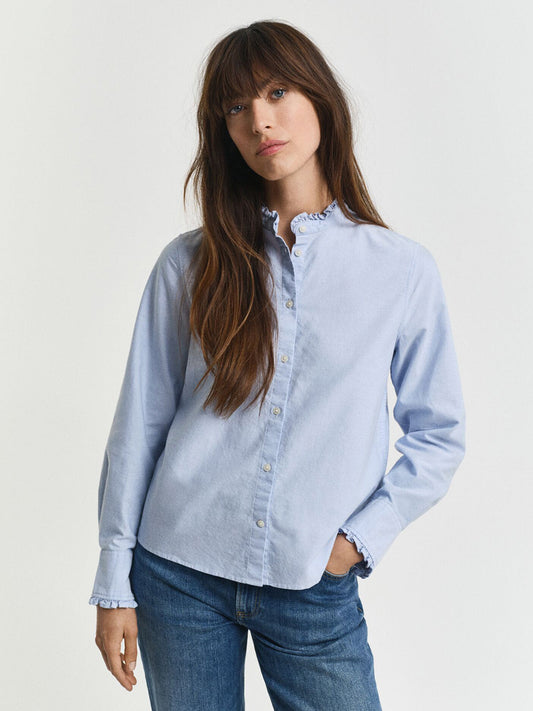 Gant Women Blue Solid Collar Shirt