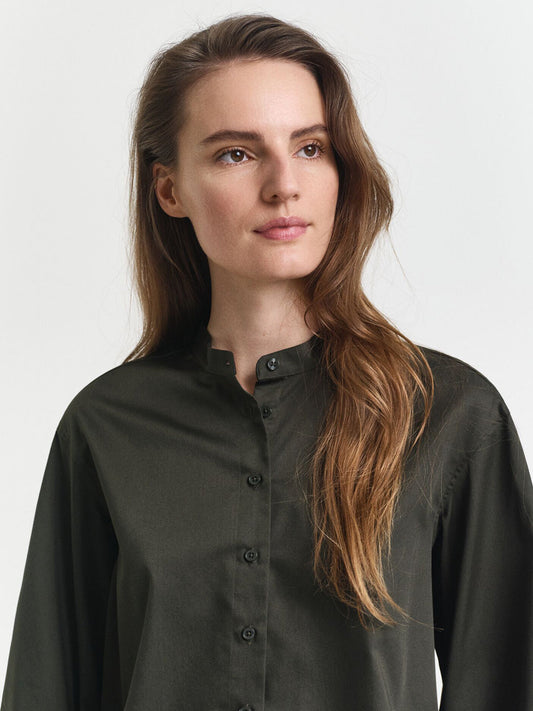 Gant Women Green Solid Collar Shirt