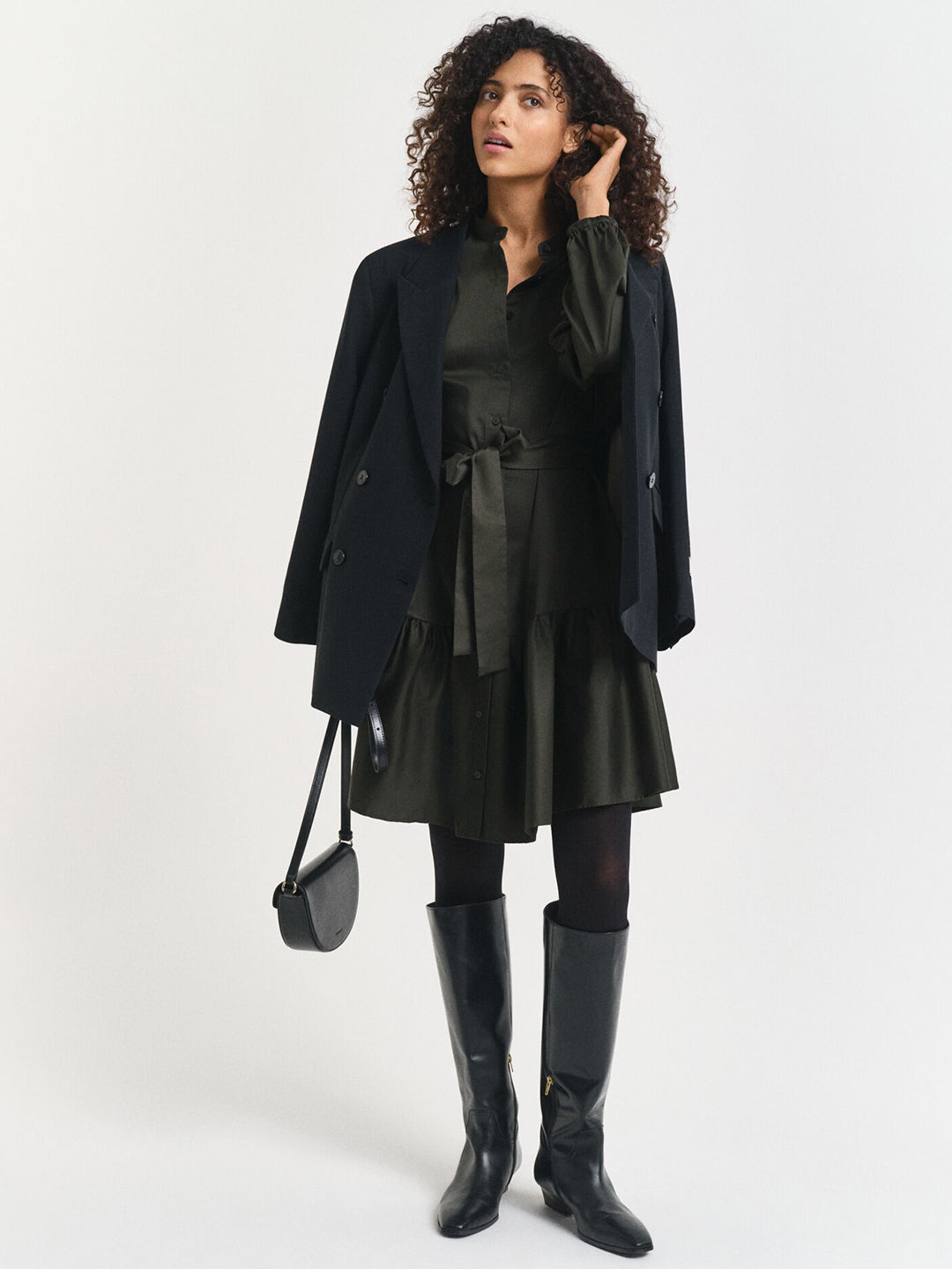 Gant Women Green Solid Collar Dress