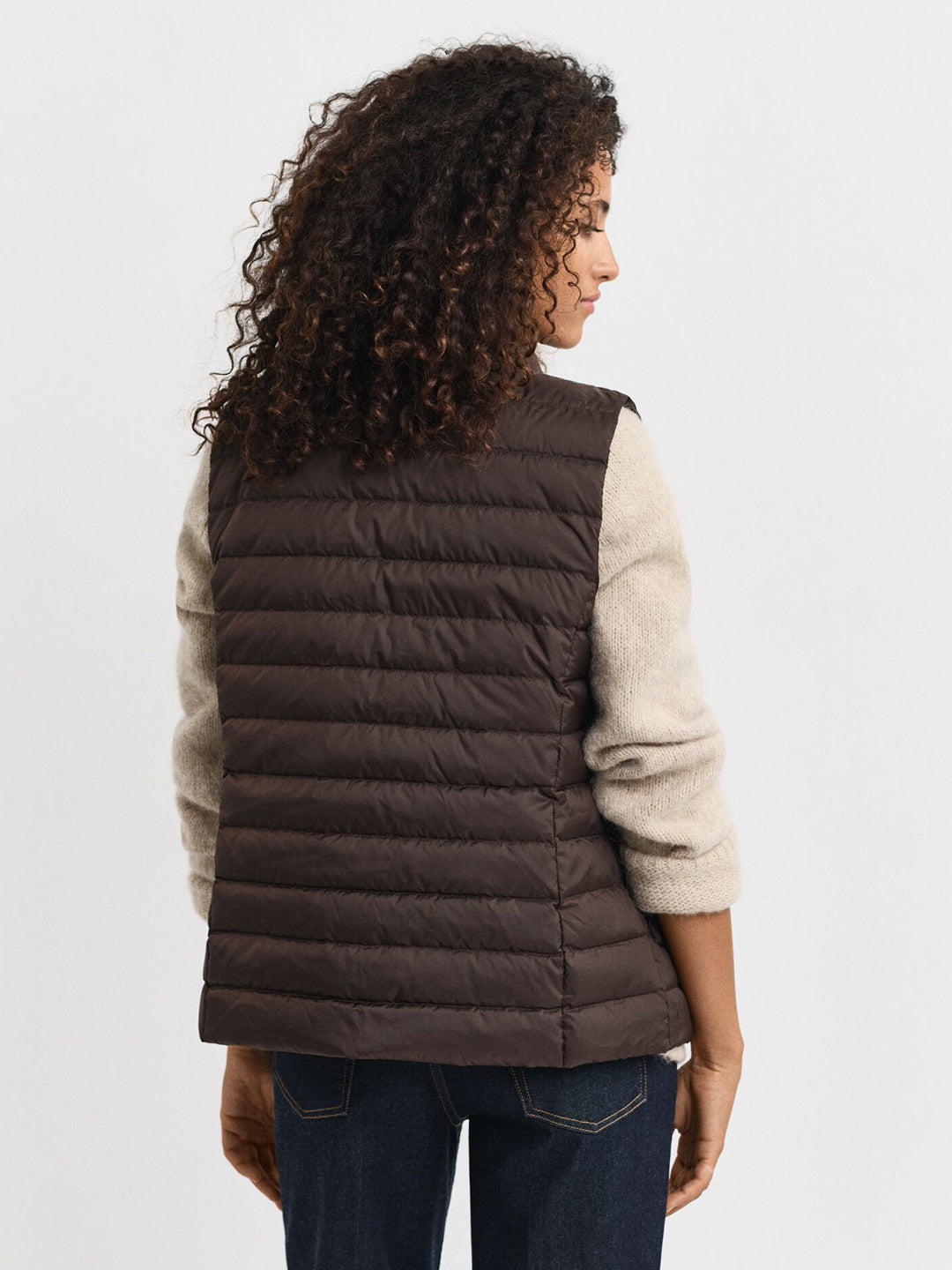 Gant Women Brown Solid Stand Collar Jacket