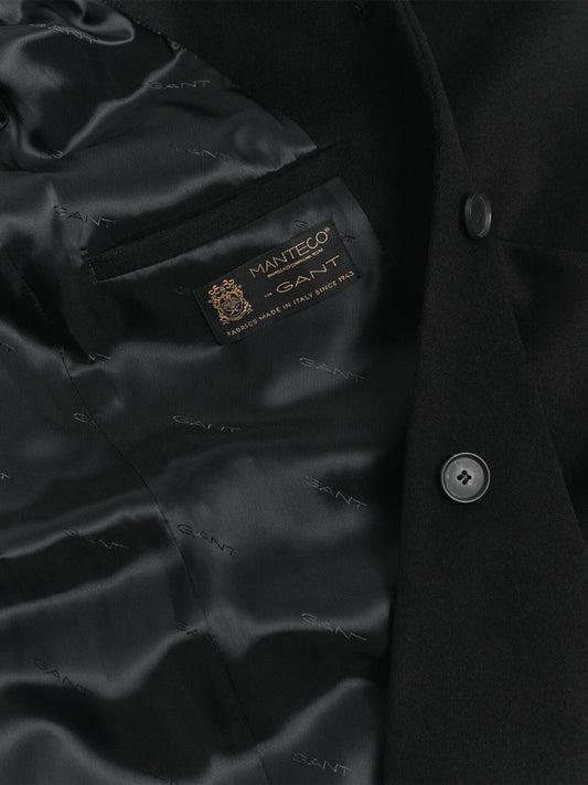 Gant Women Black Solid Collar Overcoat