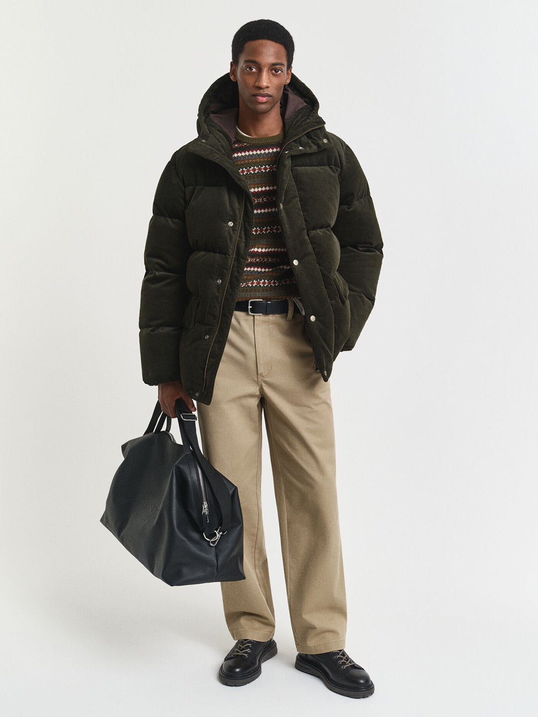 Gant Men Green Printed Crew Neck Sweater