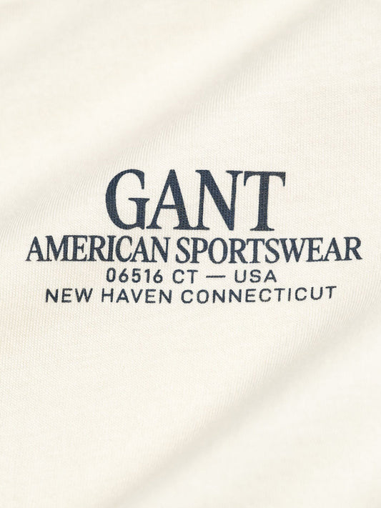 Gant Boys Cream Graphic Round Neck Tshirt