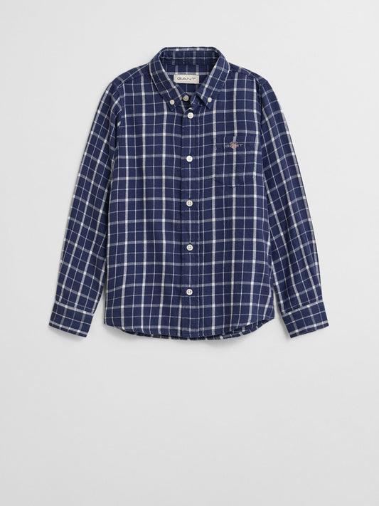 Gant Boys Blue Checks Collar Shirt