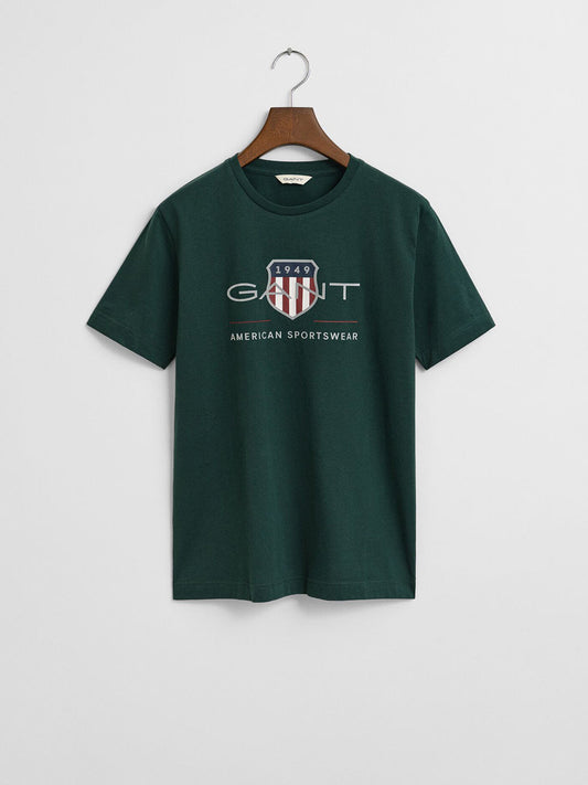 Gant Kids Green Placed Graphic Round Neck Tshirt