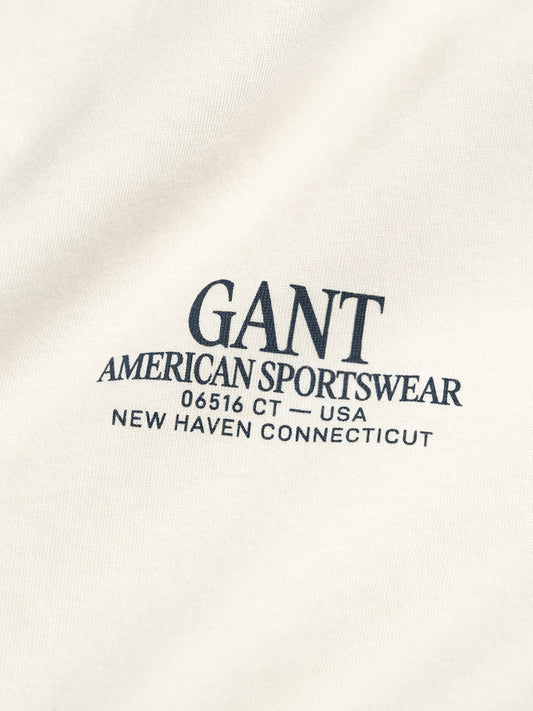 Gant Boys Cream Graphic Round Neck Tshirt