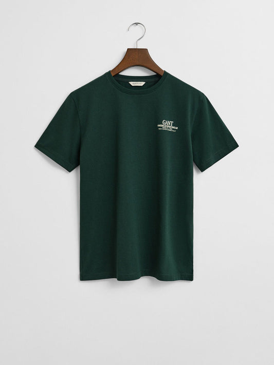 Gant Boys Green Graphic Round Neck Tshirt