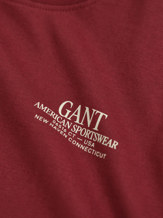 Gant Kids Red Placed Graphic Round Neck Tshirt
