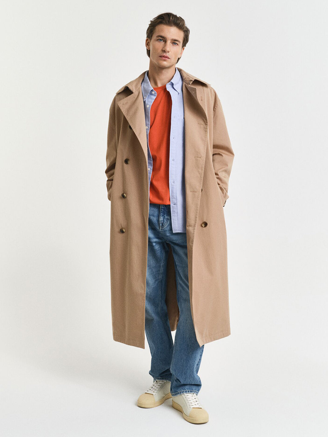 Gant Men Orange Solid Crew Neck Tshirt