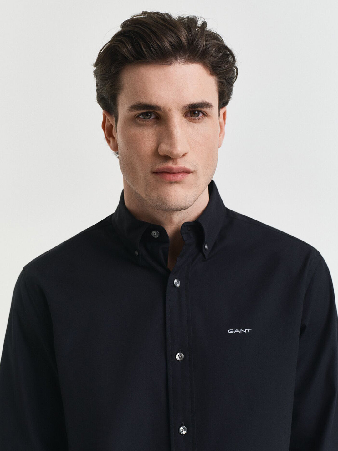 Gant Men Black Solid Collar Shirt