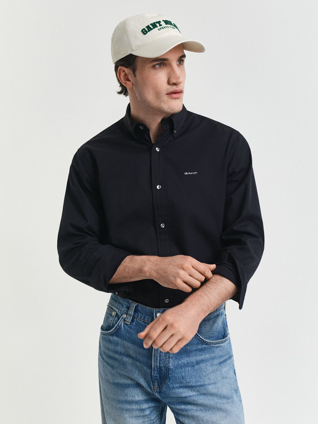 Gant Men Black Solid Collar Shirt