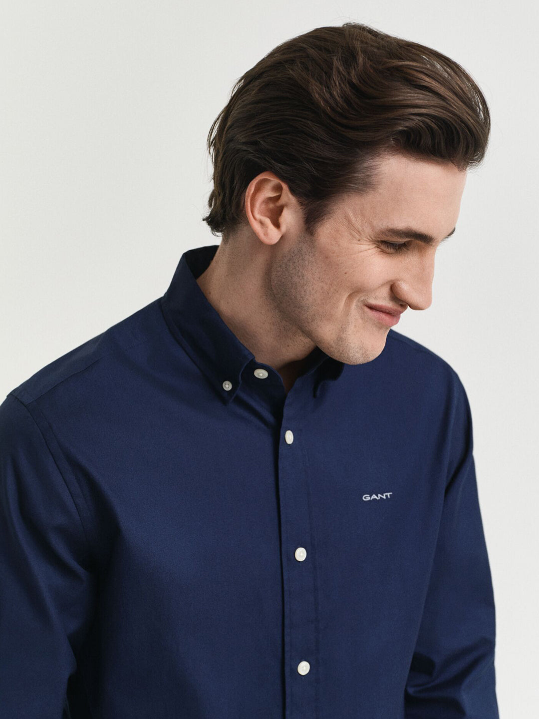 Gant Men Blue Solid Collar Shirt