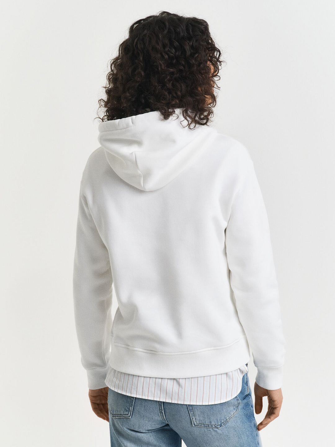 Gant Women White Placed Graphic Hooded Sweatshirt