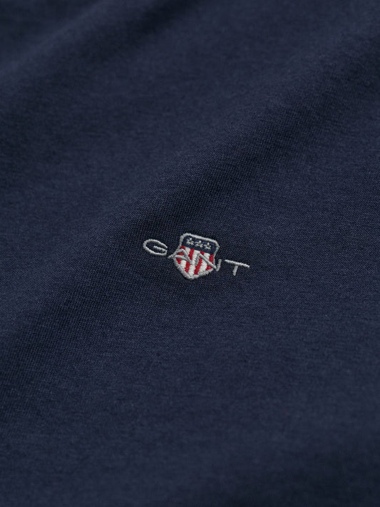 Gant Kids Blue Solid Round Neck Tshirt