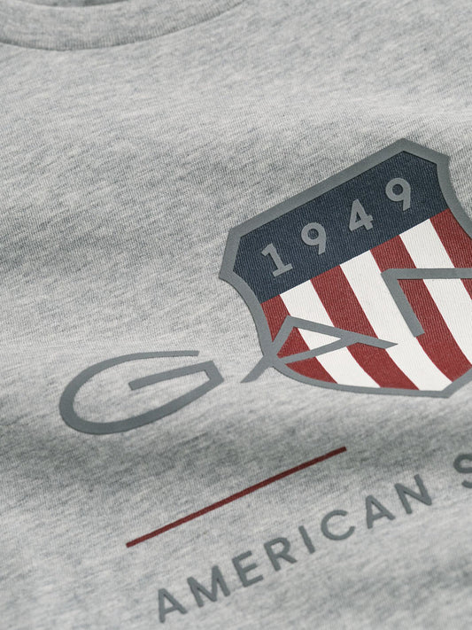 Gant Kids Grey Graphic Round Neck Tshirt