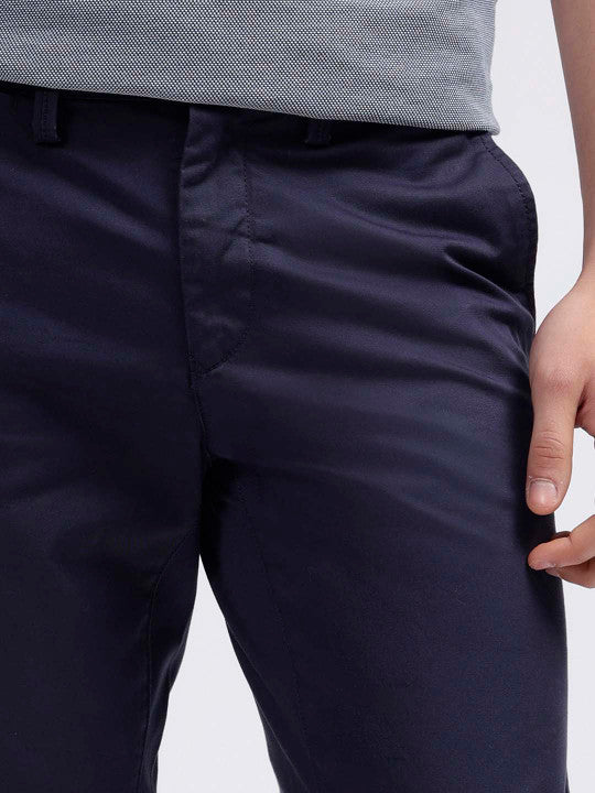 Gant Men Blue Solid Slim Fit Trouser