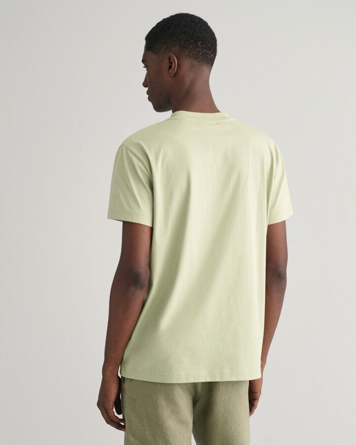 Gant Men Green Solid Round Neck Short Sleeves T-Shirt