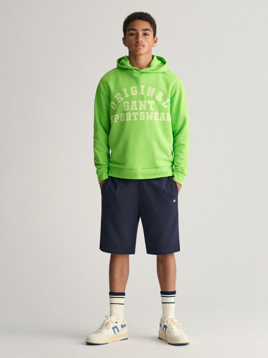 Gant Kids Navy Blue Solid Mid-rise Regular Fit Regular Shorts