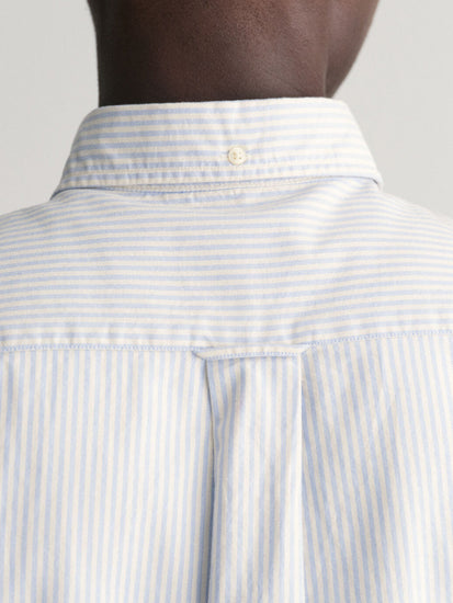 Gant Men Blue Striped Button-down Collar Long Sleeves Shirt