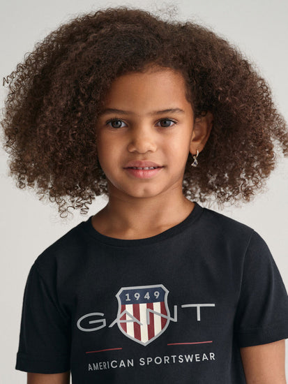 Gant Kids Black Fashion Regular Fit T-Shirt