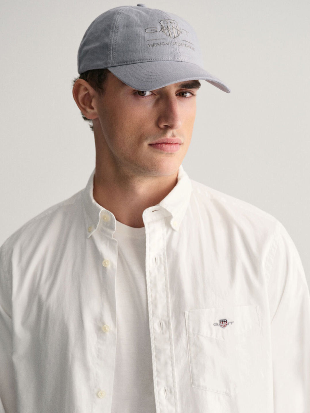 Gant Men White Solid Button Down Collar Full Sleeves Shirt