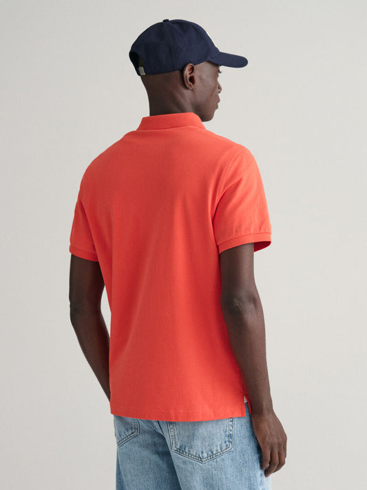 Gant Men Orange Slim-fit Polo Collar Short Sleeves TShirt